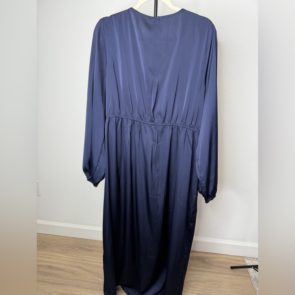 4XL Shein size 4XL Elegant Navy Blue Wrap Dress - Picture 10 of 13